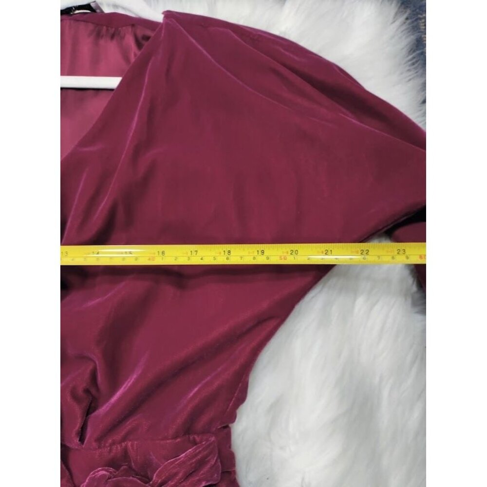 Paris Atelier & Other Stories Womens Wrap Dress Berry Velvet Glam Twee M - Picture 6 of 12